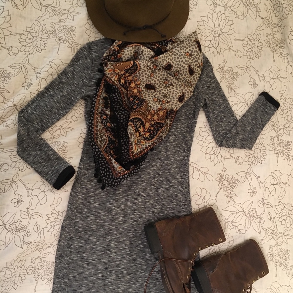 Madewell Dress - long sleeve textured knit dress